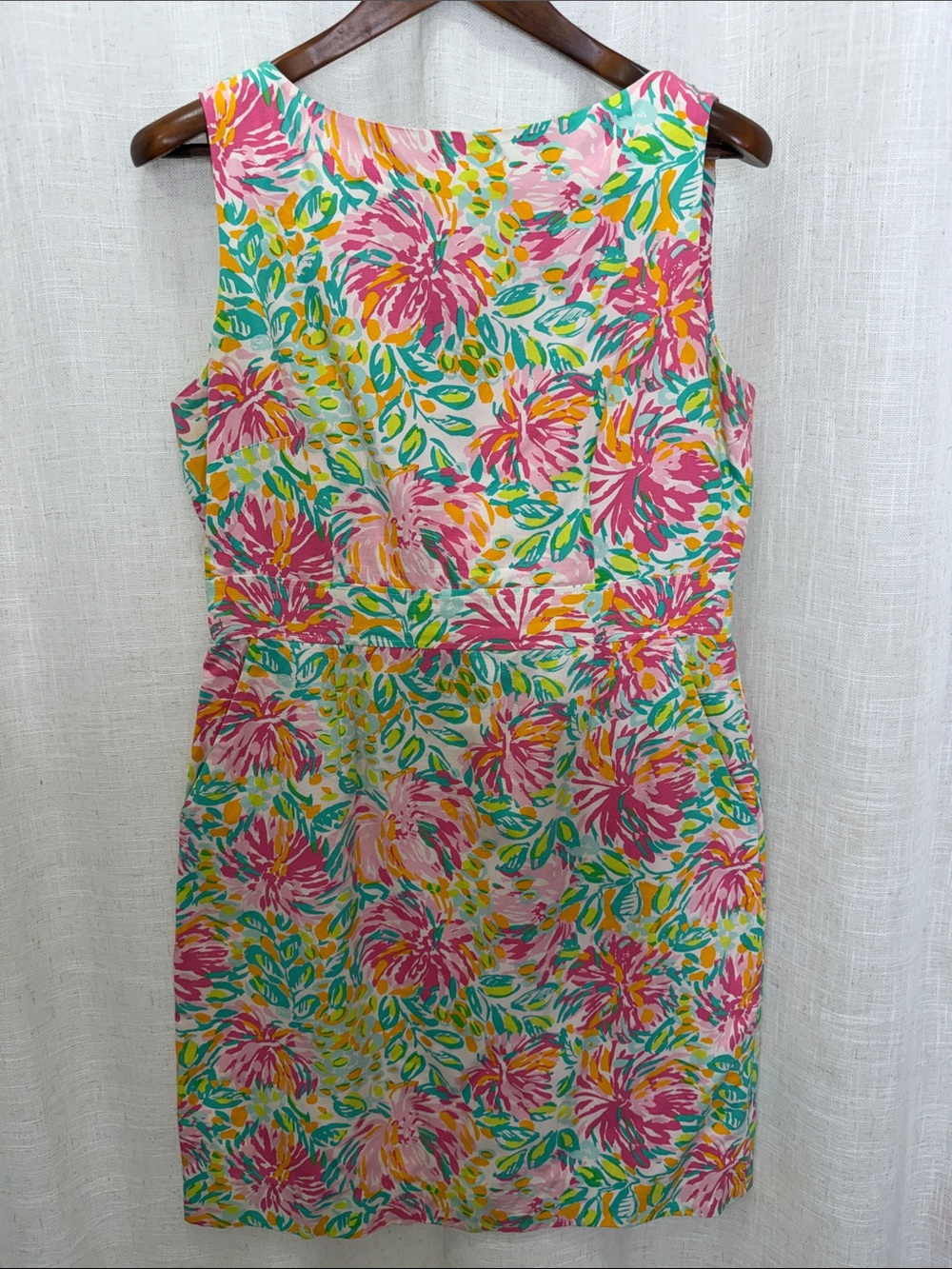 Lilly Pulitzer Floral Sleeveless Sheath Dress Size 14 Excellent Condition